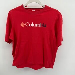 Columbia Sportswear Company Red‎ Graphic Logo T-Shirt Womens Size Small
